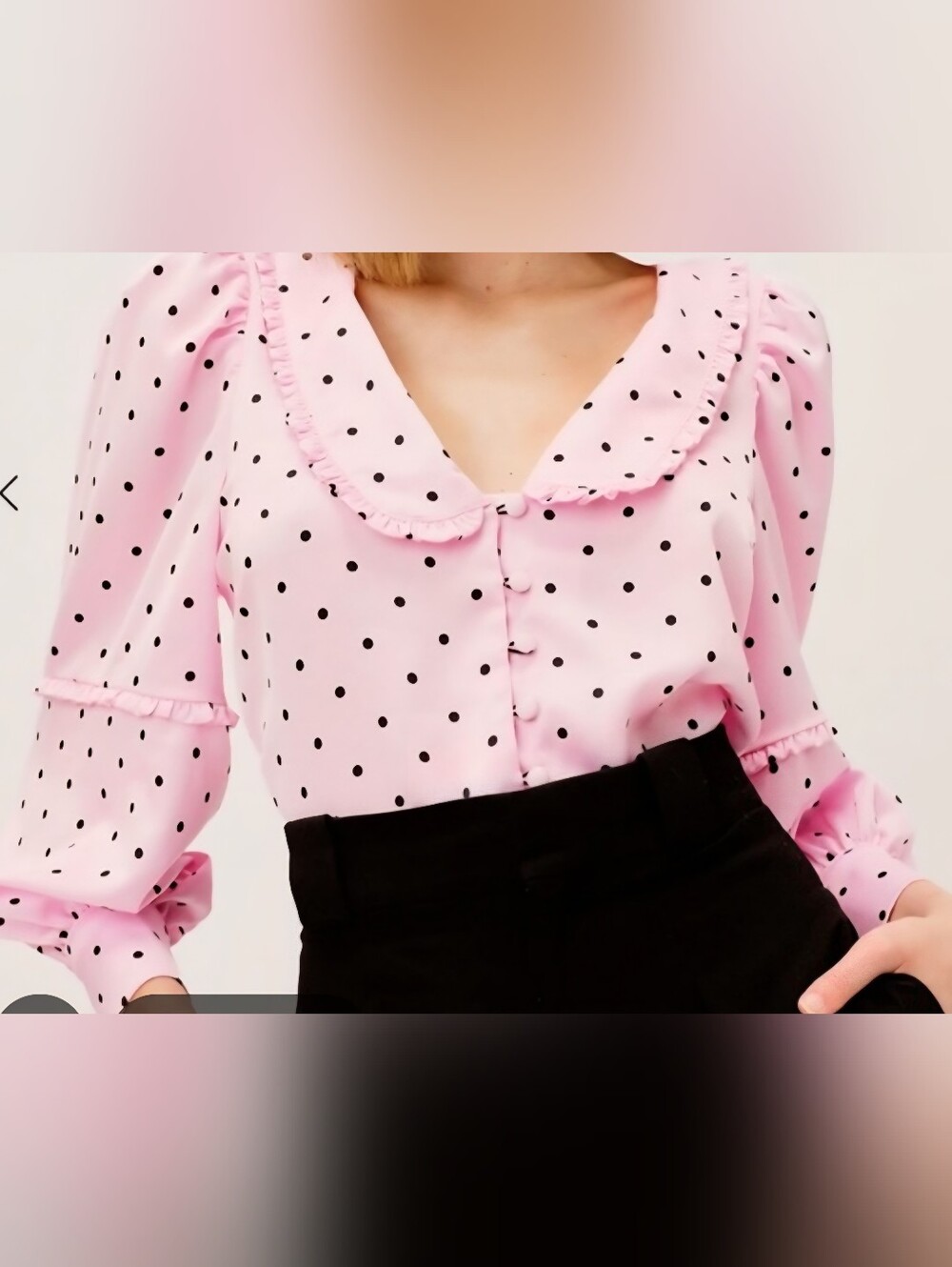 For Love And Lemons Pink Polka Dot Top Estimated SIZE MED